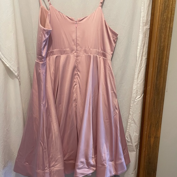 Pink Satin Skater Dress - Picture 7 of 10